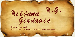 Miljana Gizdavić vizit kartica